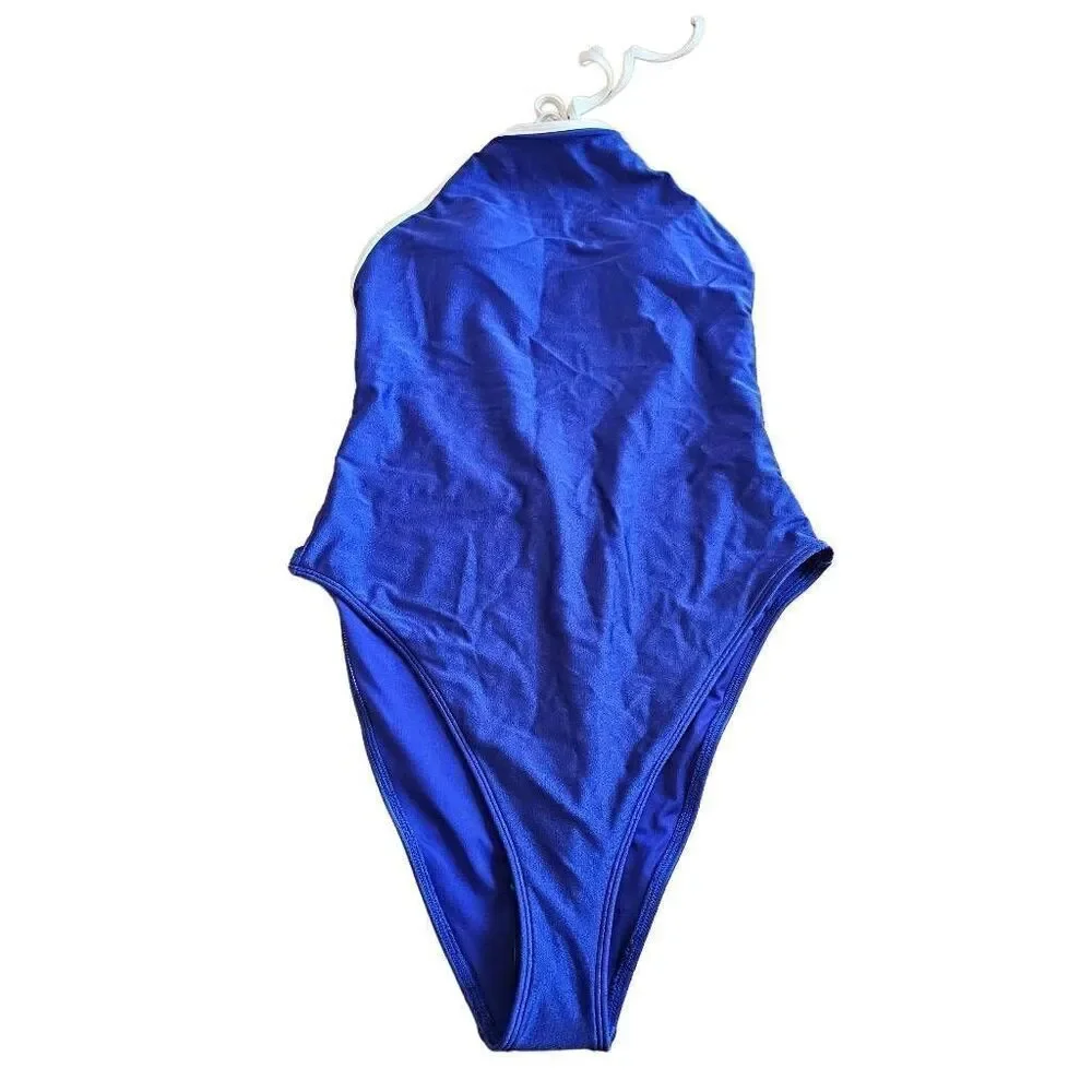 Forever 21womens Sz Small blue metallic one piece Swimsuit